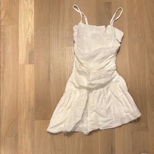 Katie J NYC White Ruched Mini Sundress